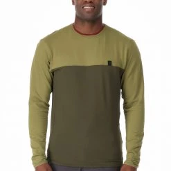 Rab Dihedral Haut Col Ras-Du-Cou Manches Longues Homme, olive -Escalade Homme Soldes rab dihedral crew ls tee men chlorite green army 3 1