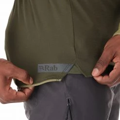 Rab Dihedral Haut Col Ras-Du-Cou Manches Longues Homme, olive -Escalade Homme Soldes rab dihedral crew ls tee men chlorite green army 6 1