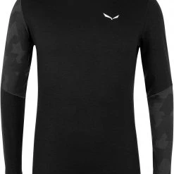 SALEWA Cristallo Warm Alpine Merino Responsive T-shirts manches longues Homme, noir