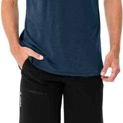 VAUDE Tekoa Wool T-shirt manches courtes Homme, bleu -Escalade Homme Soldes vaude tekoa wool ss t shirt men dark sea 5 1